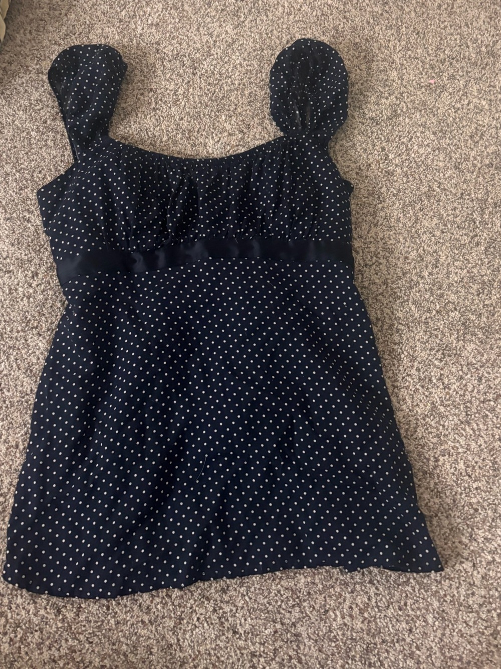 Hollister Navy Polka Dot Square-Neck Tank